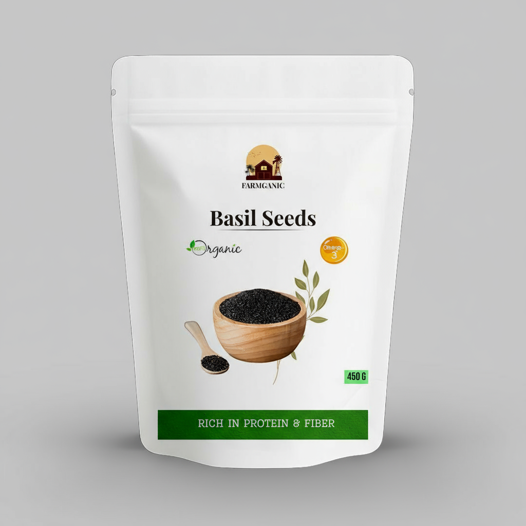 Basil Seeds 450g – Rich in Fiber & Cooling Benefits